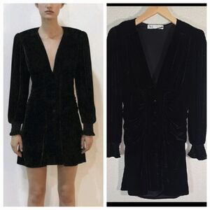 Zara Black Velvet Mini Dress